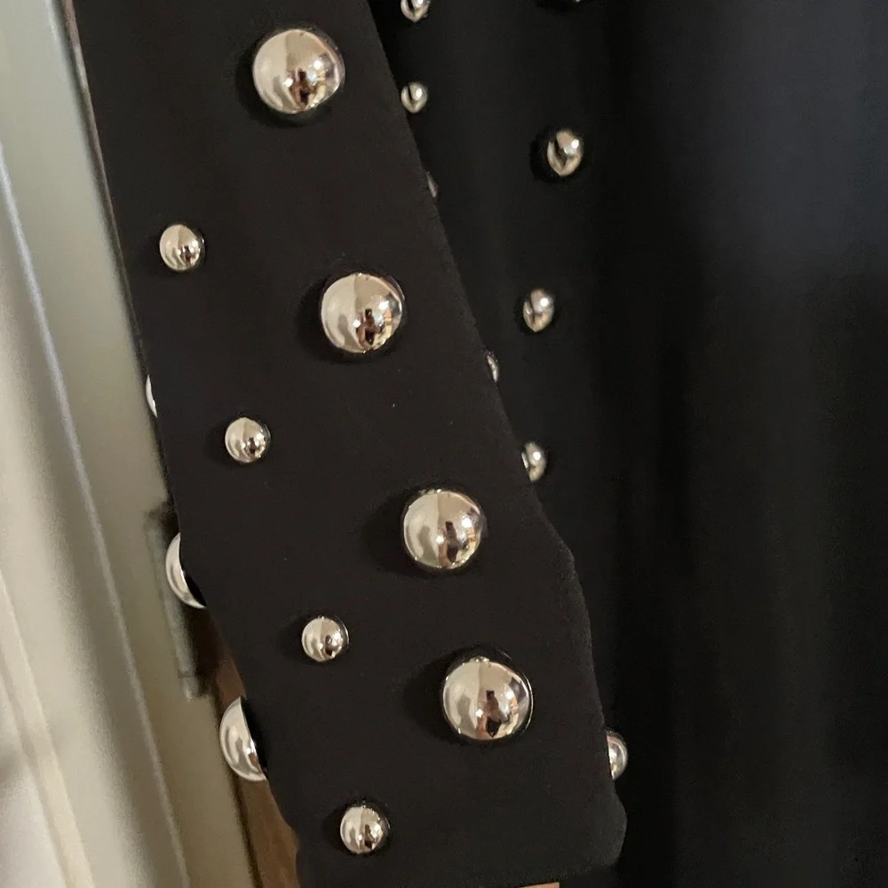 Fashion Nova Black Maxi Dress with GOLD STUD Accents - Picture 11 of 13